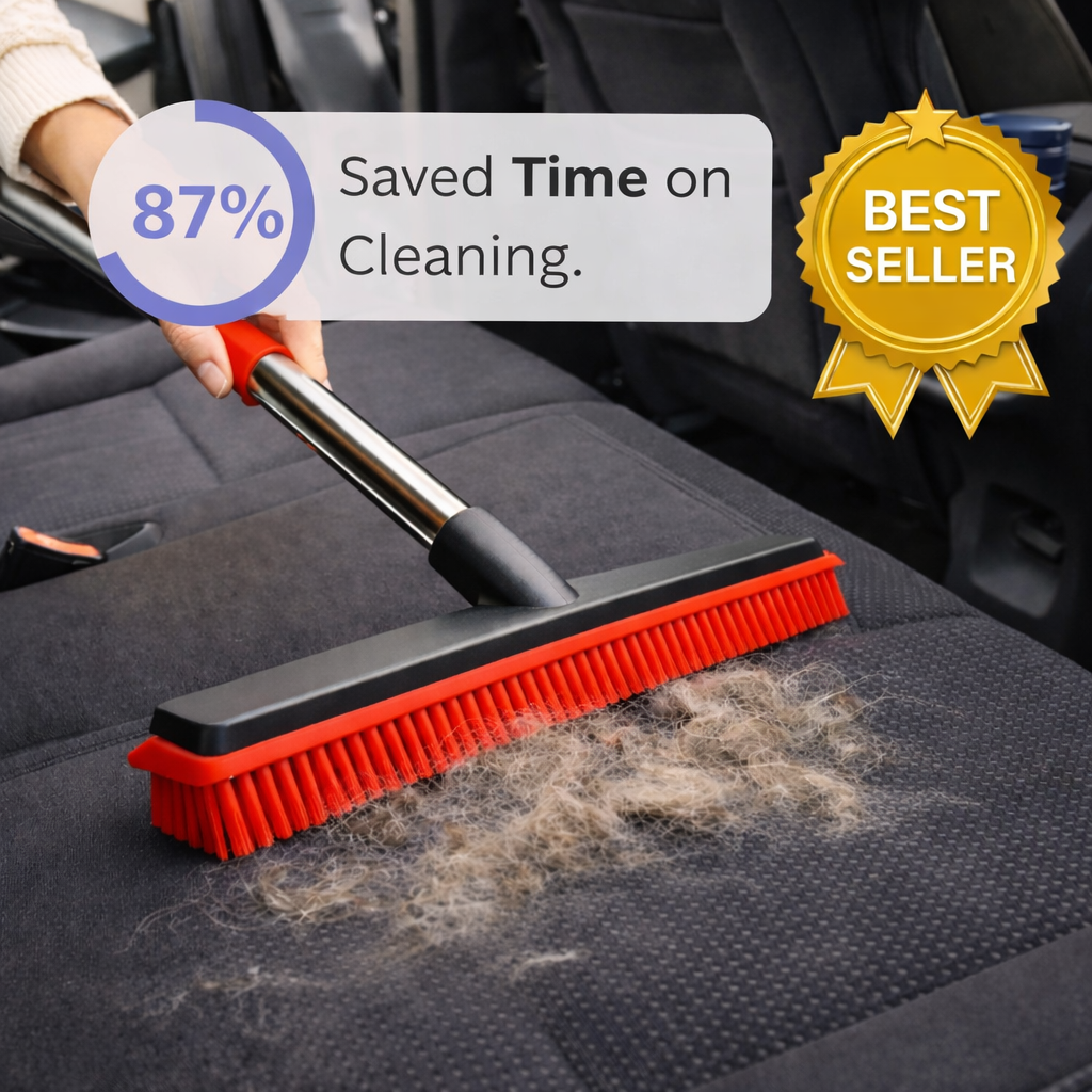Pet Hair Remover Rubber Broom for Carpet, Rugs, & Furniture